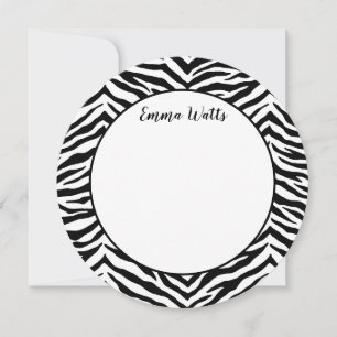 Flat Note Card-Zebra Print