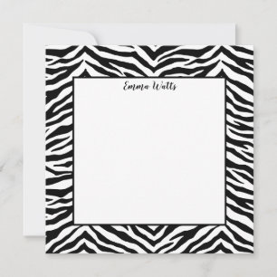 Flat Note Card-Zebra Print
