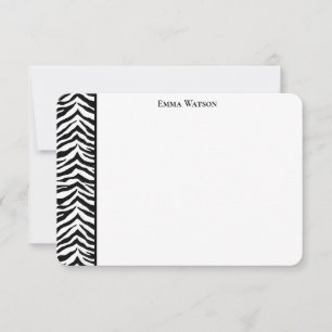 Flat Note Card-Zebra Print Card