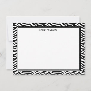 Flat Note Card-Zebra Print Card