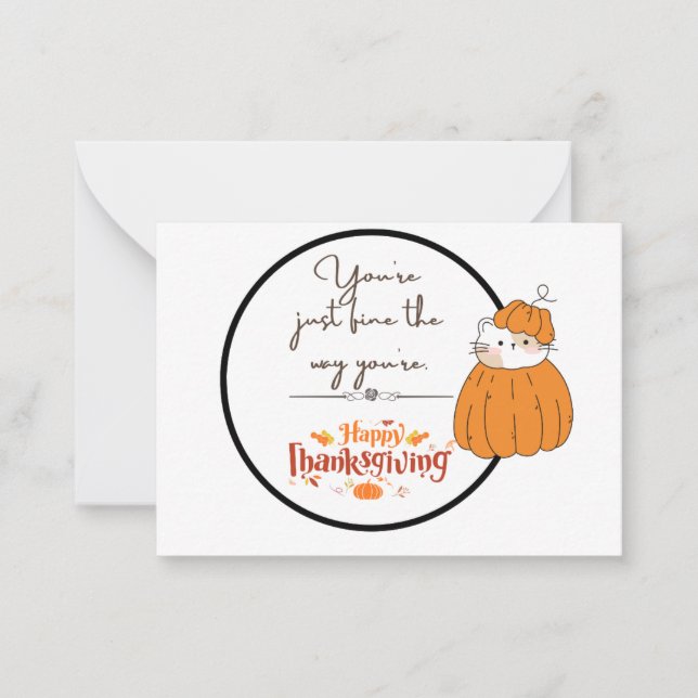 Flat Note Thanksgiving Card (Front)