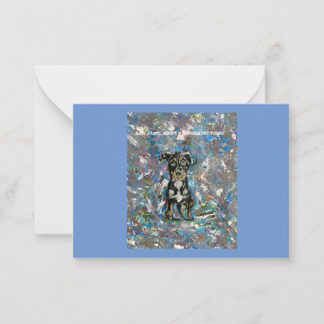 Flat Notecard with Animal Shelter Message  (Front)