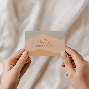 Flat painted abstract mountains business card