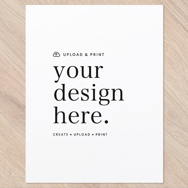 Flat Paper Sheet Your Design Upload 8.5" x 11" (Your own paper creation, simply upload your photo or design artwork from Photoshop, Canva & more!)