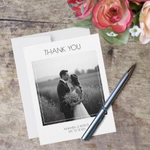 Flat Photo Wedding Thank You Card