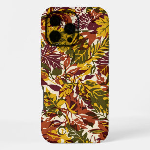 Flat Risograph Autumn Leaves Halloween Poster iPhone 16 Pro Max Case