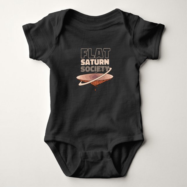Flat Saturn Society Science Design Baby Bodysuit (Front)