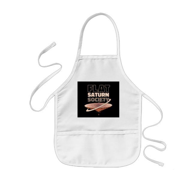 Flat Saturn Society Science Design Kids Apron (Front)