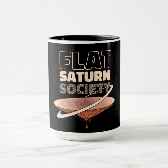 Flat Saturn Society Science Design Mug (Center)