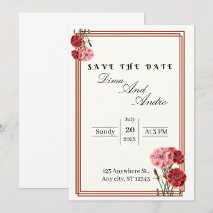 Flat Save The Date Card