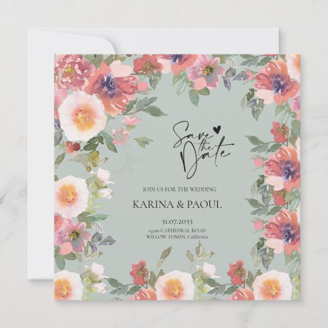 Flat Save The Date Card (Front)