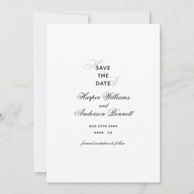 Flat Save The Date Card (Front)