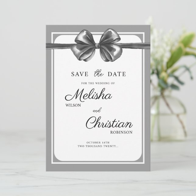 Flat Save The Date card for a wedding. (Standing Front)