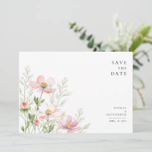 Flat Save The Date Card for a wildflower wedding