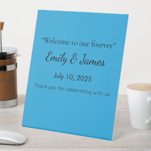 Flat Sky Blue Background for Web & Print Pedestal Sign