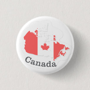 Flat sticker flag of Canada 3 Cm Round Badge