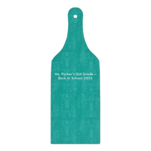 Flat Teal Background – Back-to-School Texture Cutting Board (Front)