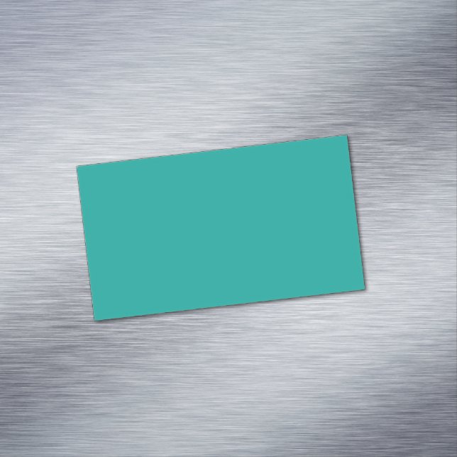 Flat Teal Background Texture  Magnetic Business Card (In Situ)