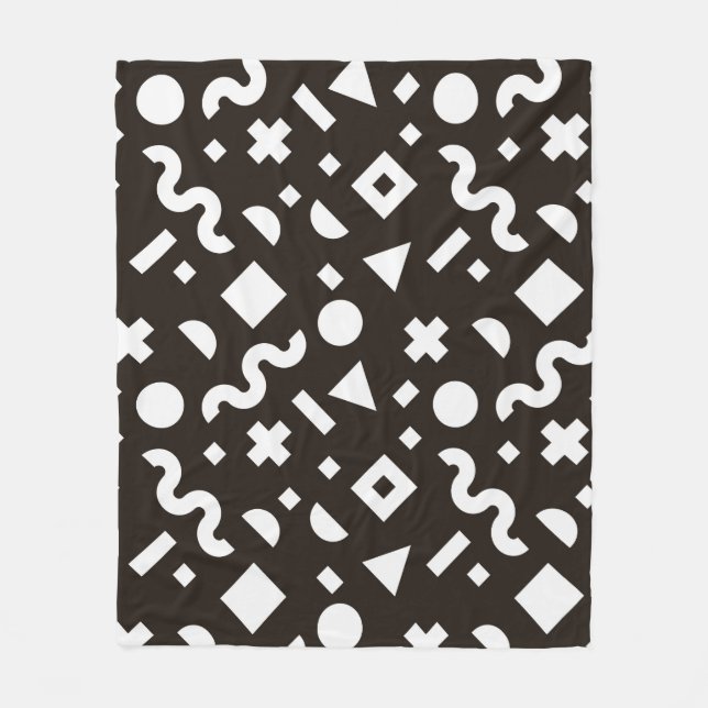 Flat texture of geometric colourful shapes. Monoch Fleece Blanket (Front)