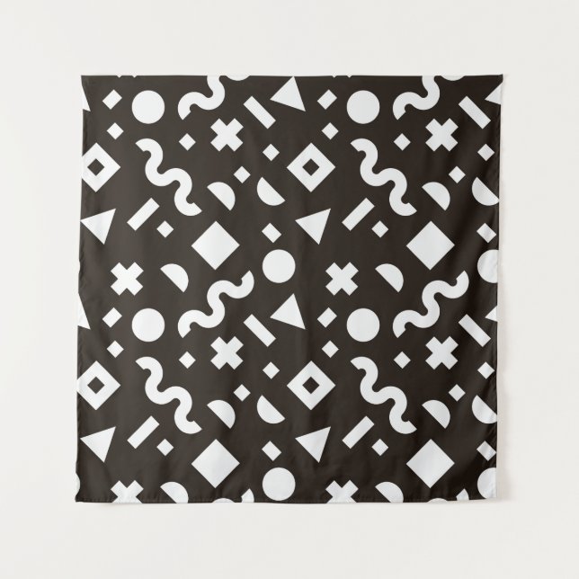 Flat texture of geometric colourful shapes. Monoch Tapestry (Front)