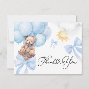 Flat Thank You Blue Bear Card