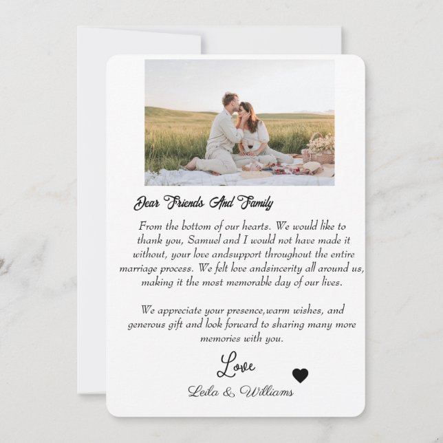 Flat Thank You Card (Back)