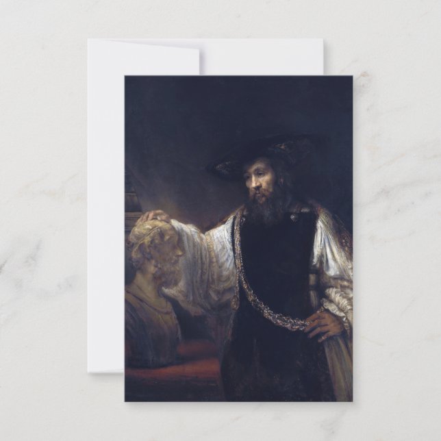 Flat Thank You Card Aristotle with a Bust of Homer (Front)