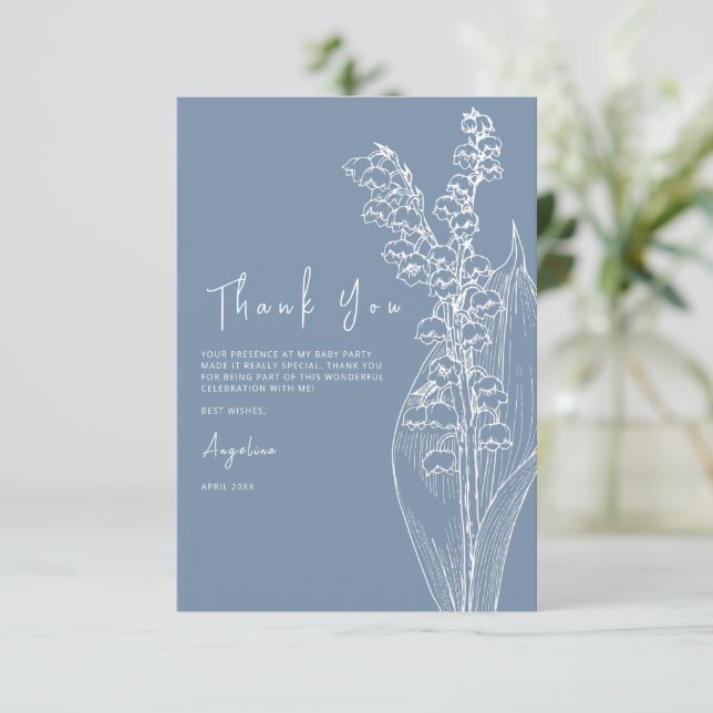 Flat Thank You Card Bride Shower (Standing Front)