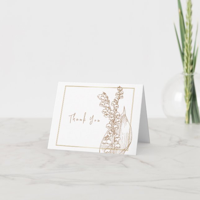 Flat Thank You Card for a bride shower. (Front)