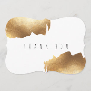 FLAT THANK YOU CARD Gold Brush Minimalist