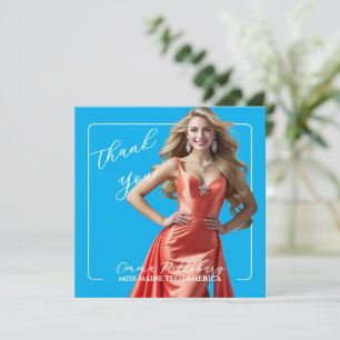 Flat Thank You Card Pageant Cutout Photo Pop