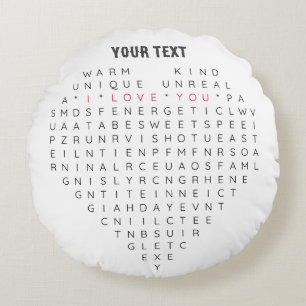 Flat Thank You Card Round Cushion