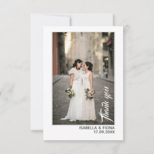Flat Thank You Card - Wedding Photo Message Thanks