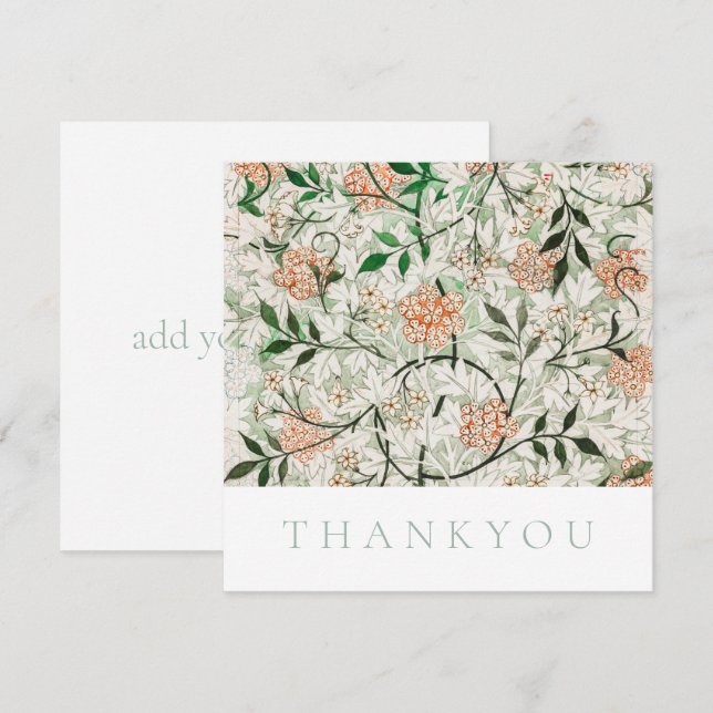 FLAT THANKYOU CARD : WILLIAM MORRIS : JASMINE (Front/Back)