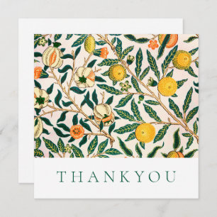 FLAT THANKYOU CARD : WILLIAM MORRIS : POMEGRANATES