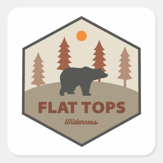 Flat Tops Wilderness Colorado Bear Square Sticker (Front)