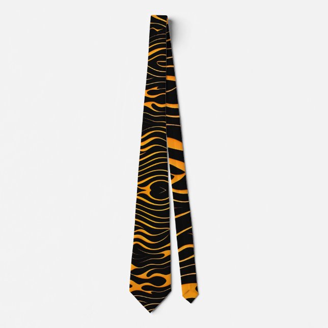 Flat Waves Yellow Monochromatic  Pattern Tie (Front)