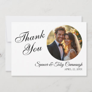Flat Wedding Thank You Card   Custom with Photo 