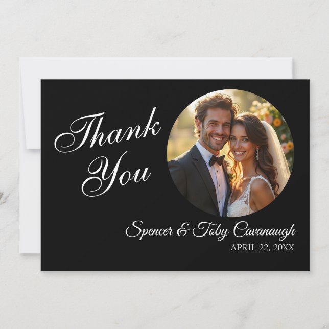 Flat Wedding Thank You Card | Custom with Photo  (Front)