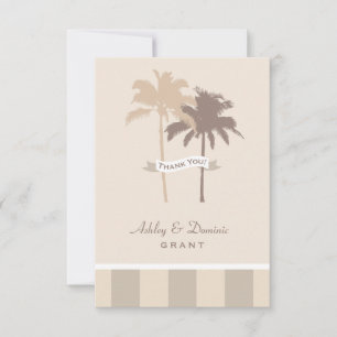 Flat Wedding Thank You Note Card Palm Trees