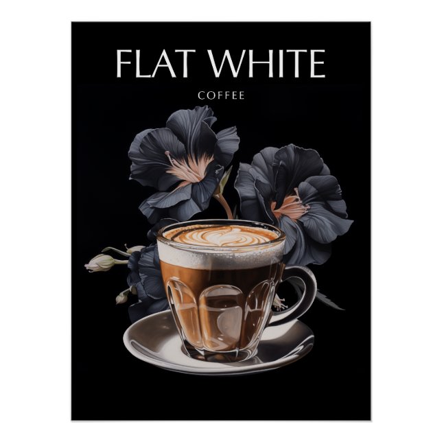 Flat White Coffee Art Poster (Front)