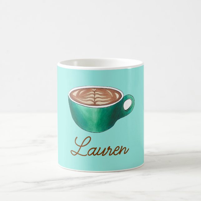 Flat White Latte Cappuccino Coffee Personalised Mug (Center)