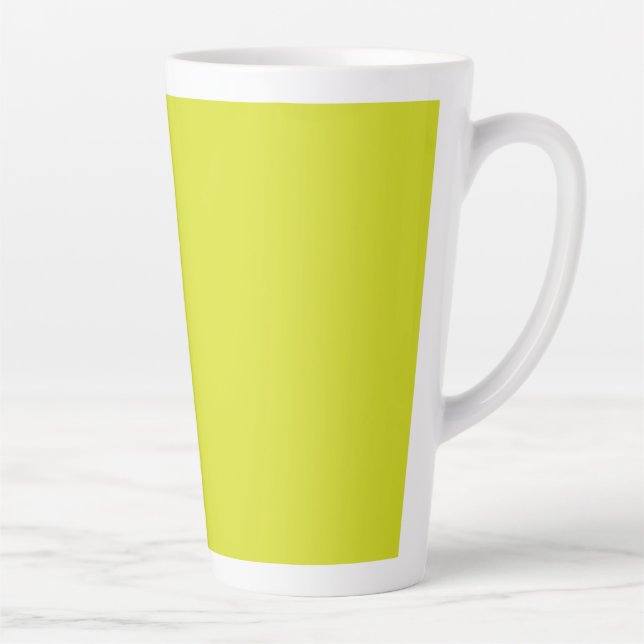Flat Yellow Background – Back-to-School Texture Latte Mug (Right)