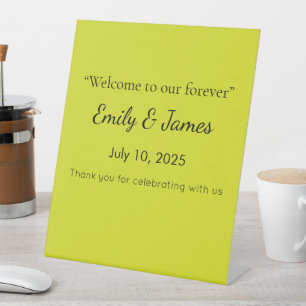 Flat Yellow Background – Back-to-School Texture Pedestal Sign