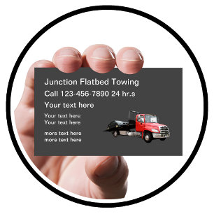 Flatbed Towing Wrecker Business Cards