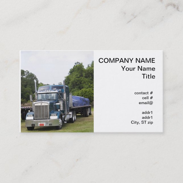 Flatbed Truck Business Card (Front)