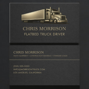 Flatbed Truck Driver Professional Business Card
