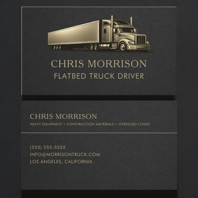 Flatbed Truck Driver Professional Business Card (Creator Uploaded)