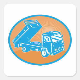 Flatbed Truck Vehicle Square Sticker