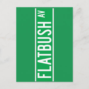 Flatbush Av., New York Street Sign Postcard
